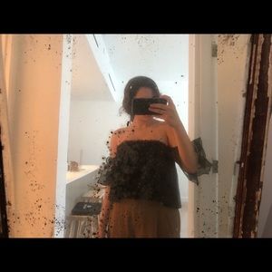 Alexis Black Silk off the Shoulder Top